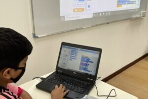 Student learning Robotics at Pinnacle Dubai