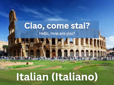 Italian alphabet letters