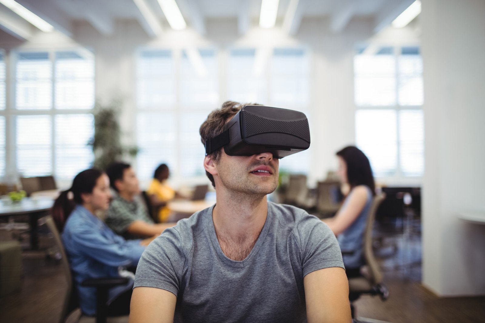 Man using virtual reality headset "Future Jobs in an AI World"