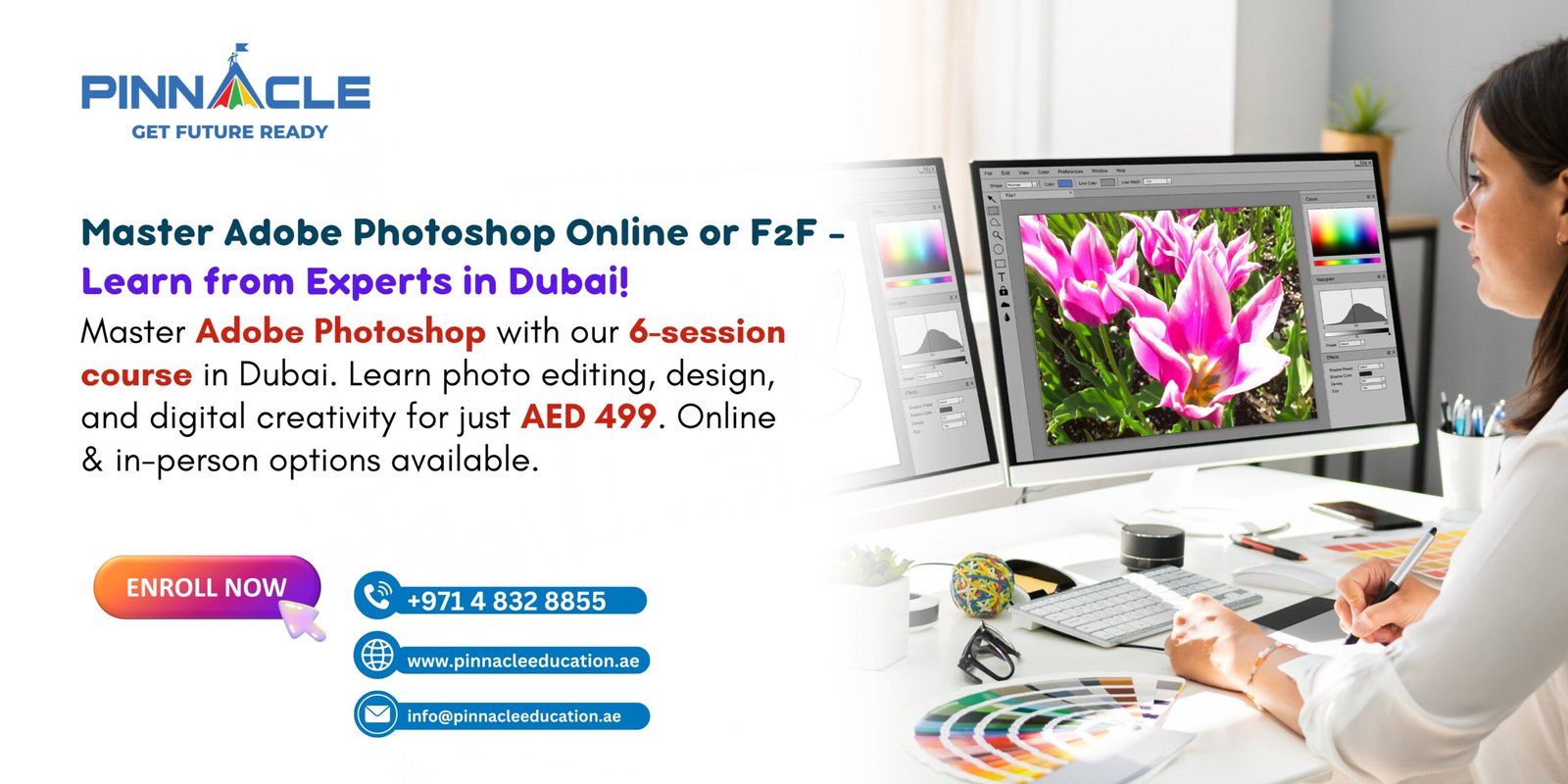 Learn Photoshop Online Dubai Beginner to Pro Course (3) Adobe Photoshop Course Dubai - 6 Sessions AED 499 | PINNACLE Education