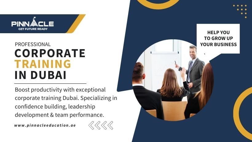 Corporate training Dubai workshop with executives practicing presentation skills