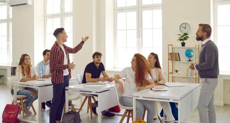 Interactive classroom session for children's public speaking course