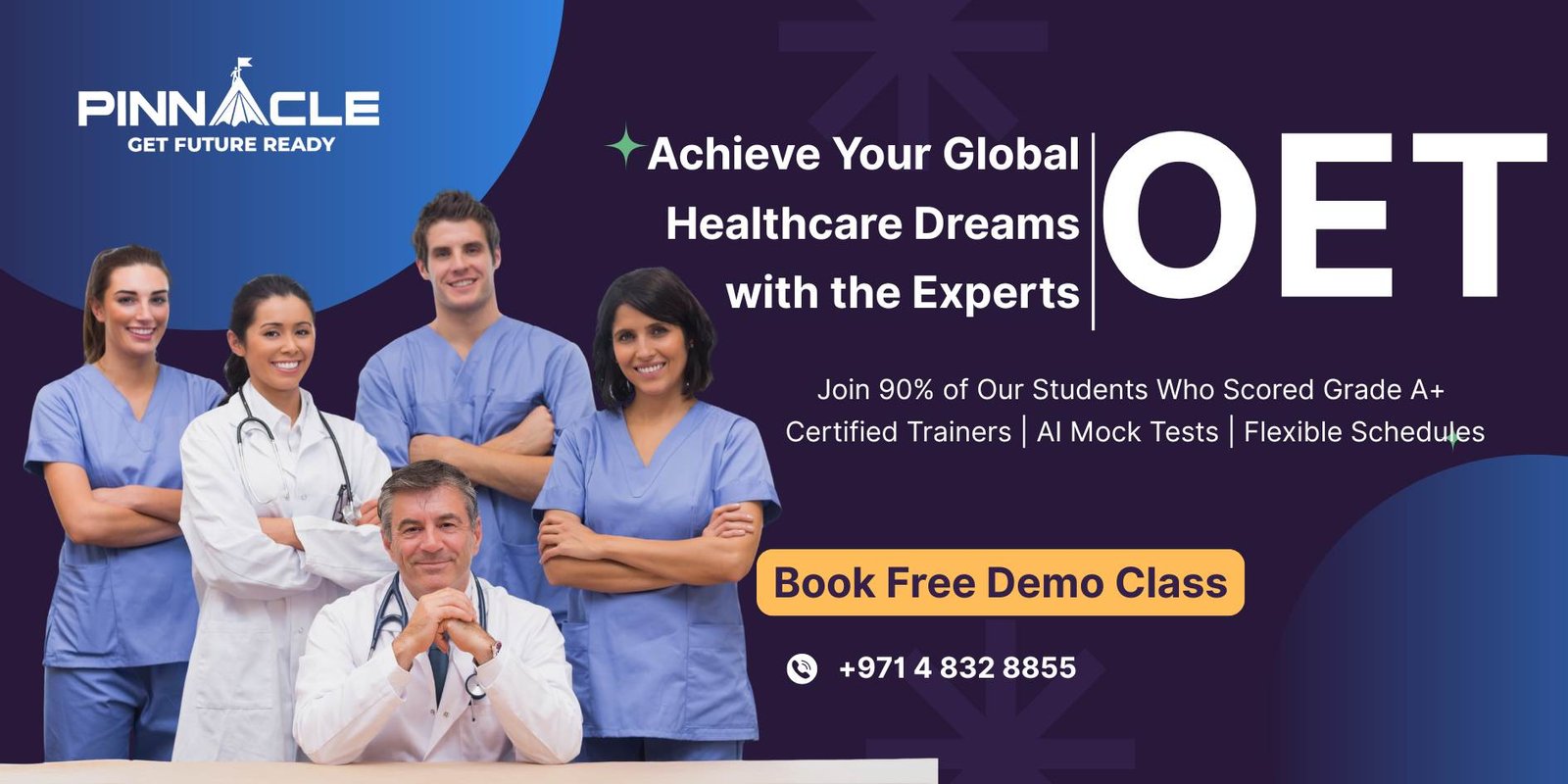 OET training Dubai - Healthcare professionals studying for OET exam at PINNACLE coaching center