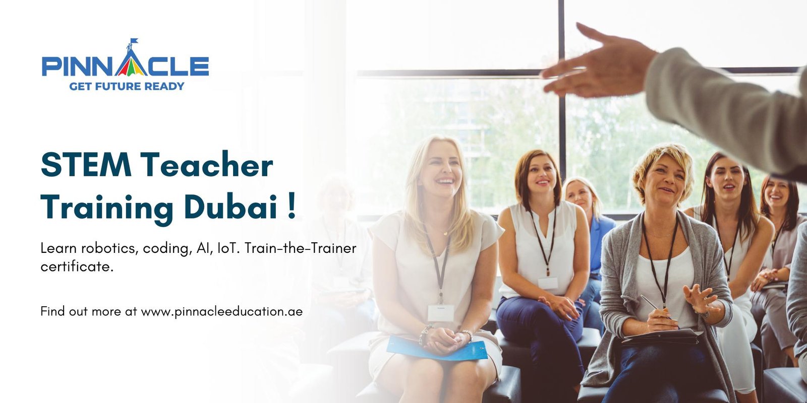 STEM teacher training Dubai - Educators learning robotics coding AI 60-hour KHDA-approved program PINNACLE